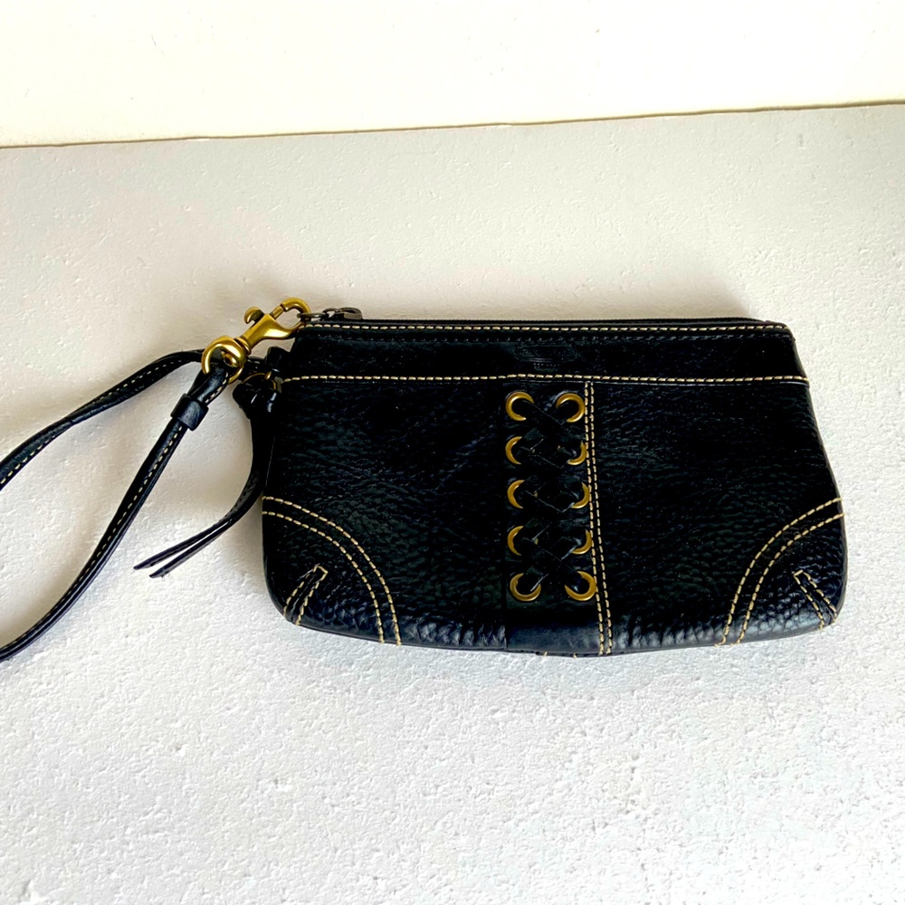 Authentic leather wristlet